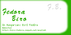 fedora biro business card